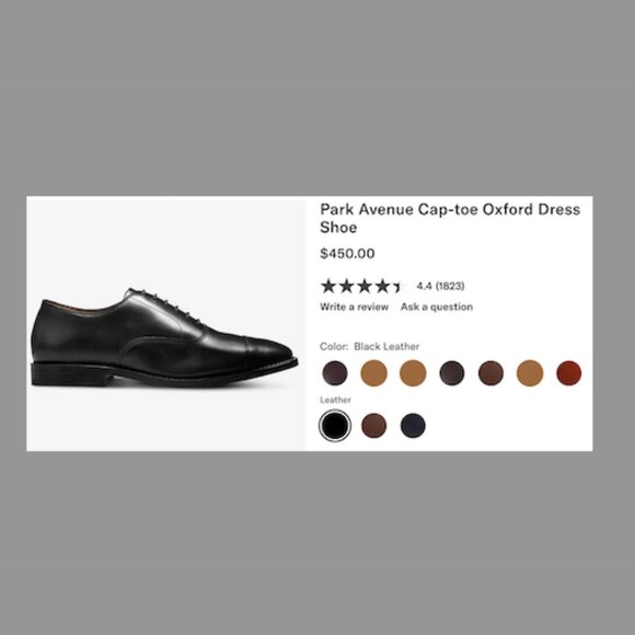 Park Avenue Cap-toe Oxford Dress shoe, Size 10 D, Men\'s main image 4